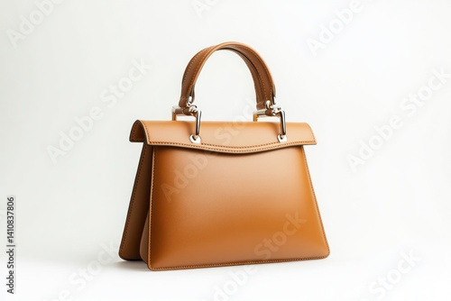 A chic women handbag purse isolated against a clean white background, highlighting the fine craftsmanship and modern design.
