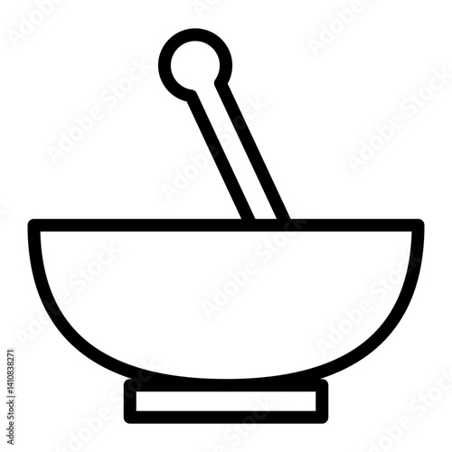 Mortar and Pestle Line Icon