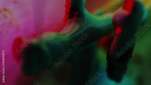 Flower,Petal,Red,Light/Dark,Ink Drop,Ink,Liquid Dripping,Color Lighting,Soft Focus,C-UP,HS,Camera Movement