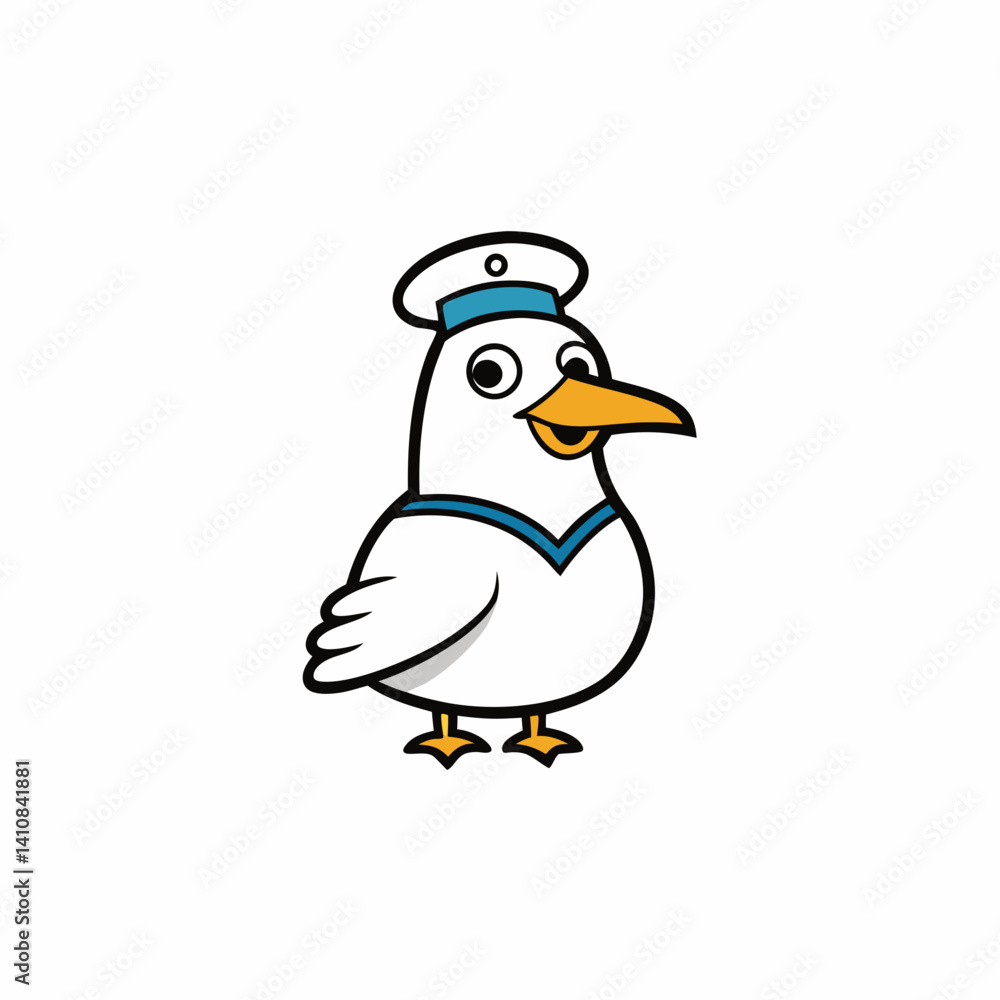 Obraz premium seagull with a sailors hat
