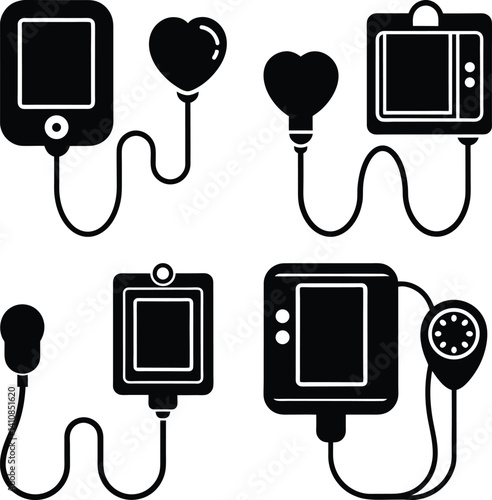 Blood Pressure Monitor silhouette vector