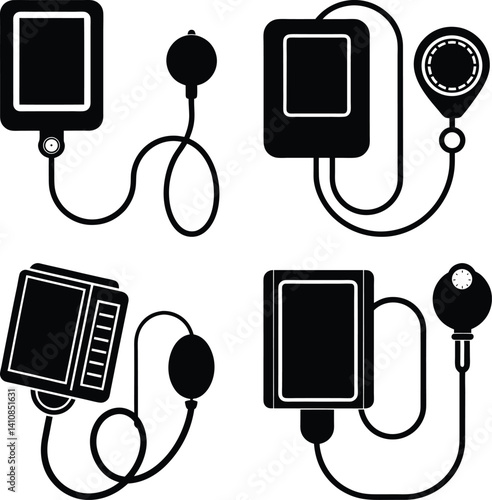 Blood Pressure Monitor silhouette vector