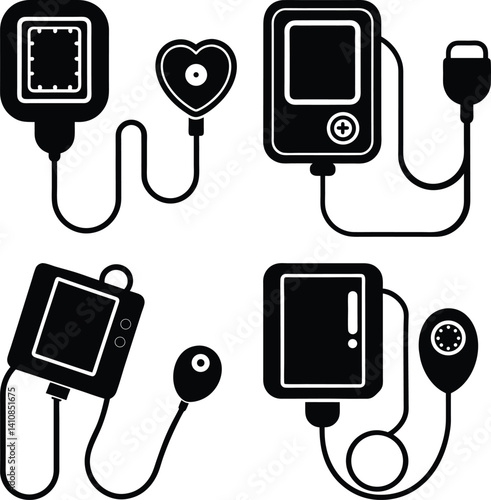Blood Pressure Monitor silhouette vector