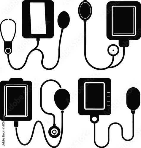 Blood Pressure Monitor silhouette vector