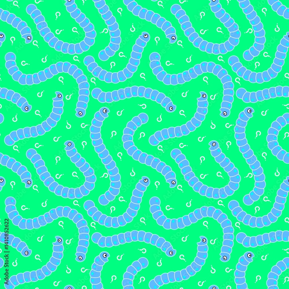 Fototapeta premium Kids seamless caterpillar cute pattern for fabrics and textiles and packaging and linens and wrapping paper