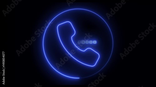 Wallpaper Mural Neon call icon voice animation on black background Neon glowing call icon voice animation Handset icon 4k animation. Calling icon concept animation. Torontodigital.ca