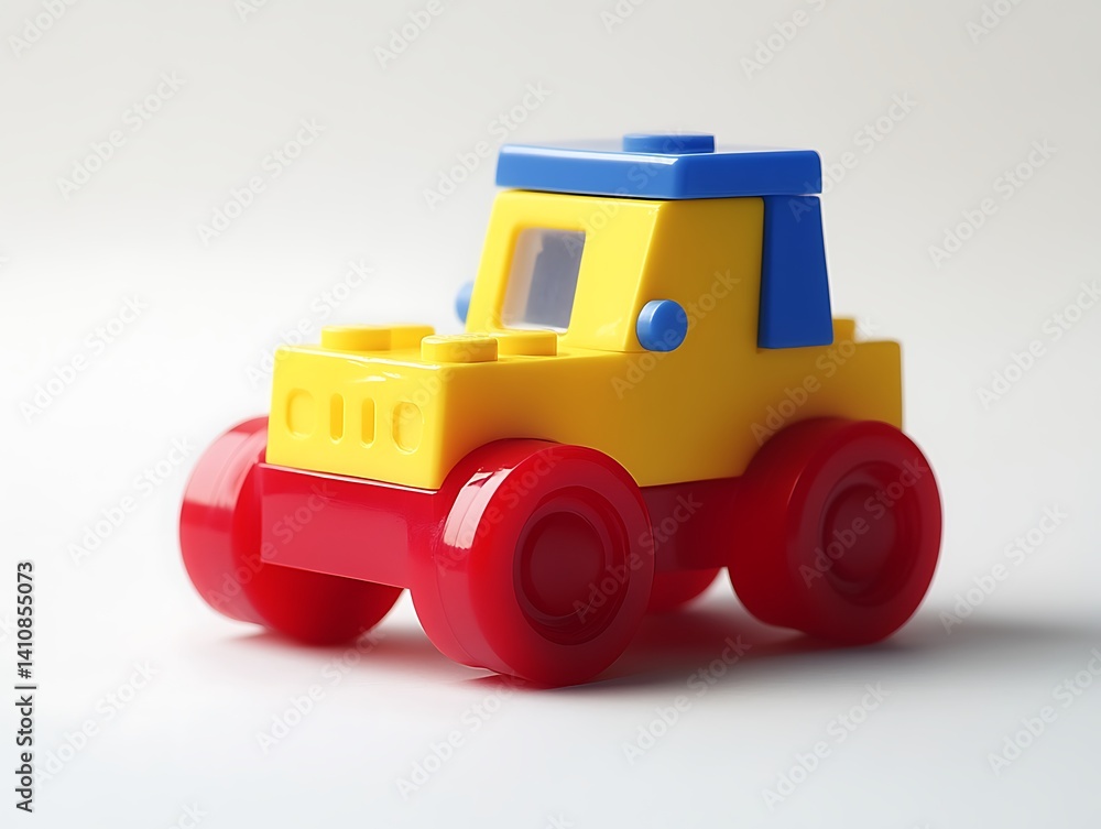 A simple plastic toy, isolated on a white background for minimalist design