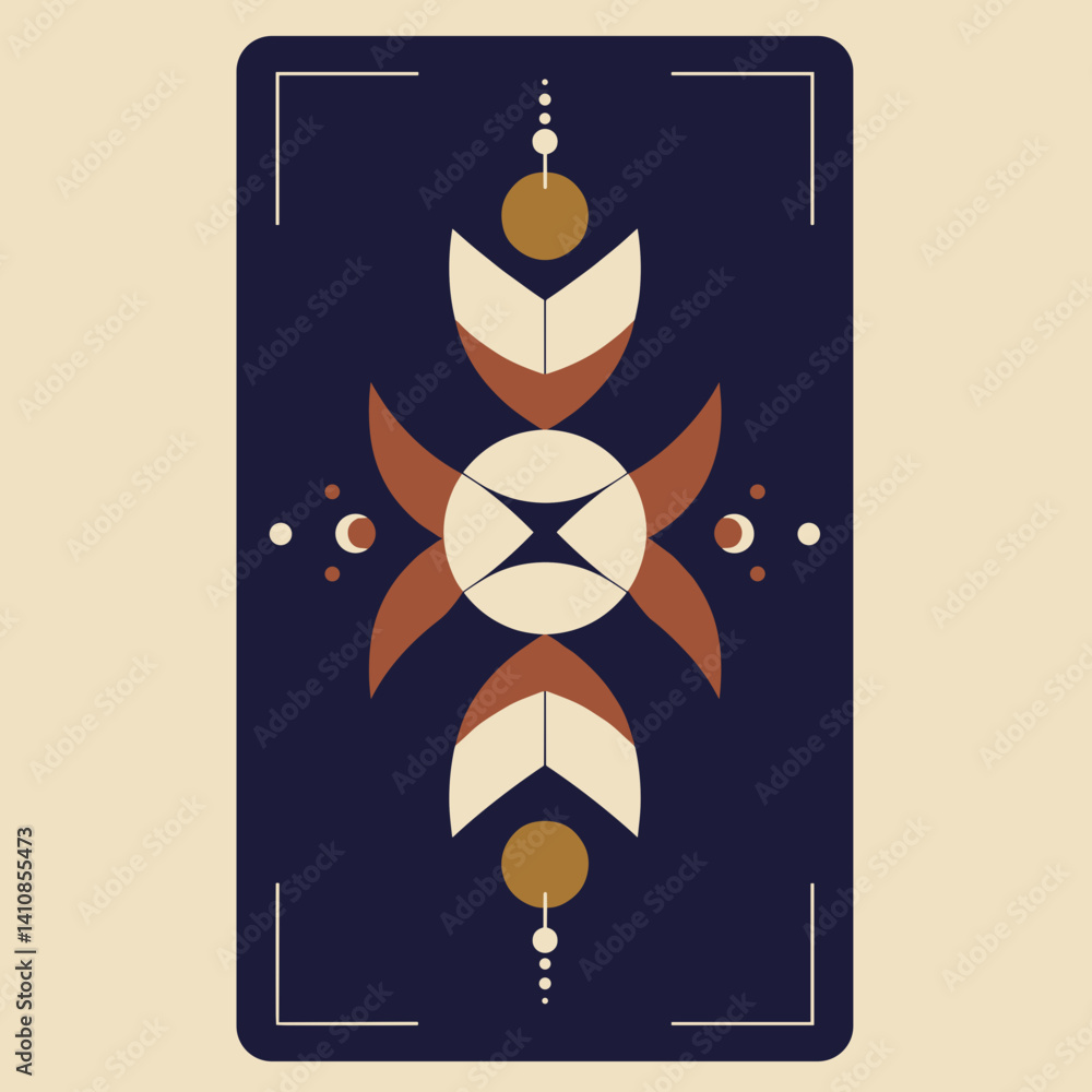 Abstract geometric pattern design with bold colors on cream background Esoterics