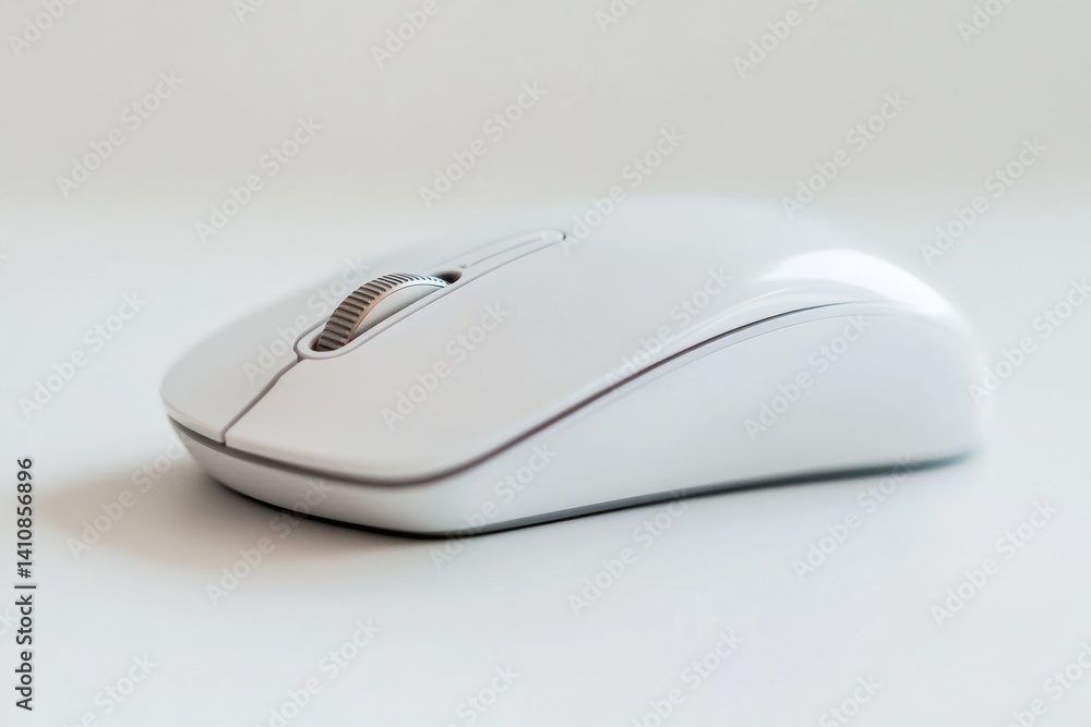A sleek modern wireless mouse with a minimalist design, isolated on a white background for tech-focused product shots