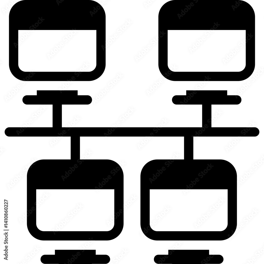 Network Diagram Glyph Icon Network Diagram Glyph Icon