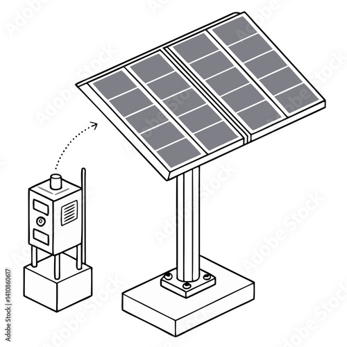 Solar Tracking System Vector Illustration for Efficient Energy Solutions
