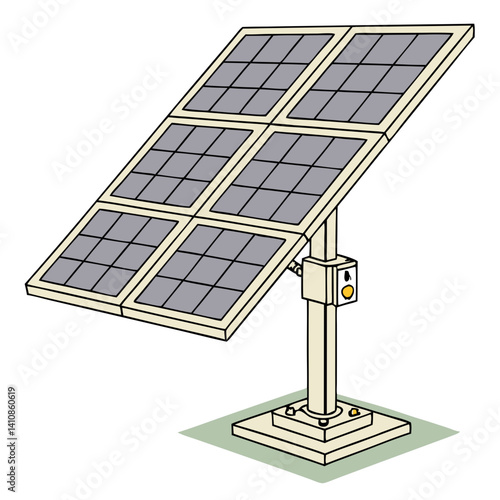 Solar Tracking System Vector Illustration for Efficient Energy Solutions