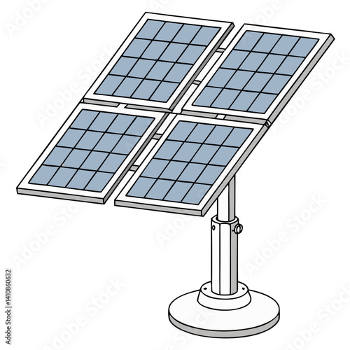 Solar Tracking System Vector Illustration for Efficient Energy Solutions