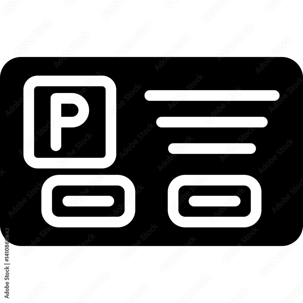 Parking Permit Glyph Icon Parking Permit Glyph Icon