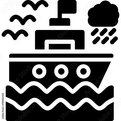 Ferry Glyph Icon