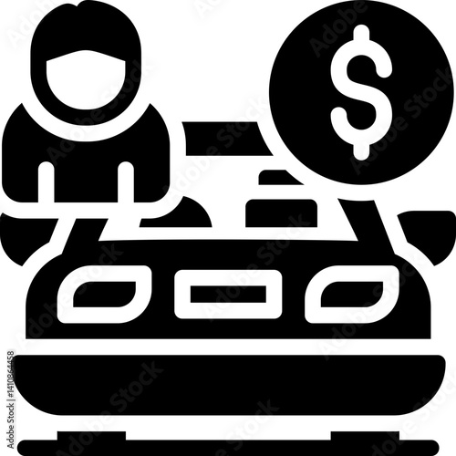 Taxi Tip Glyph Icon