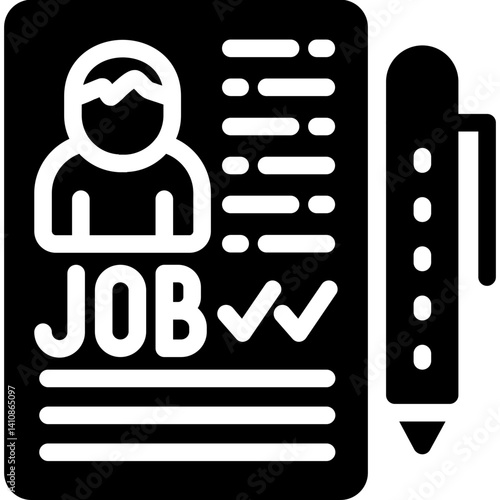 Employment Contract Glyph Icon