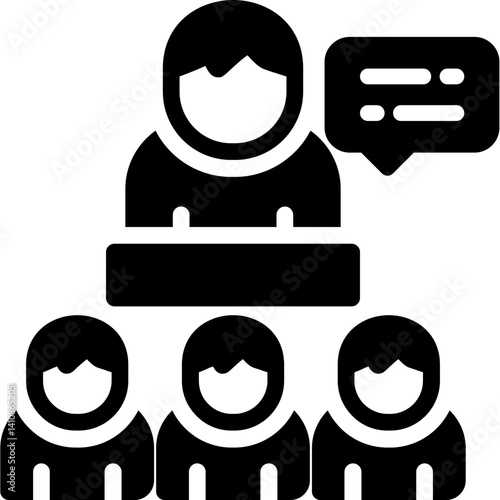 Job Interview Glyph Icon