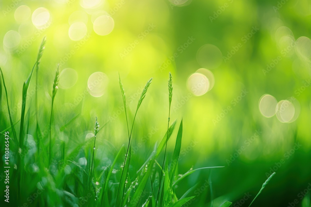 Lush green grass bathed in sunlight Lush green grass bathed in sunlight