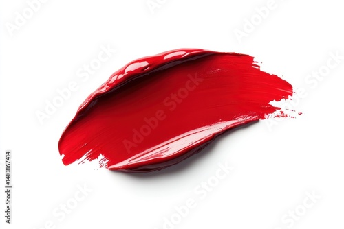 Obraz na płótnie Luxury red lipstick with a glossy finish, isolated on a pure white background, ideal for beauty product advertising. w salonie