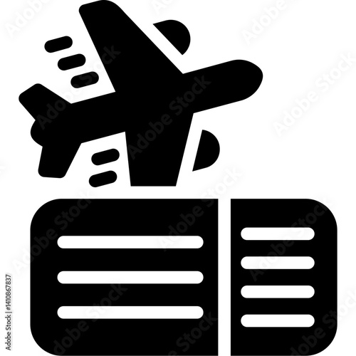 Boarding Pass Glyph Icon