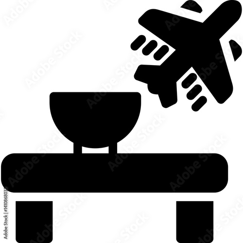 Airport Cafe Glyph Icon