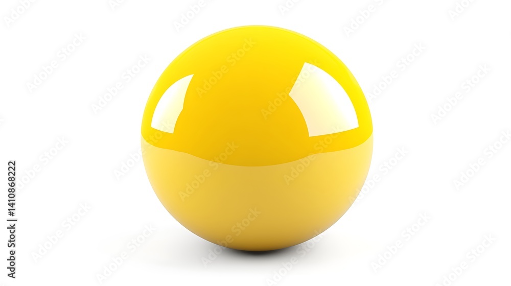 Round yellow ball, isolated on a clean white background