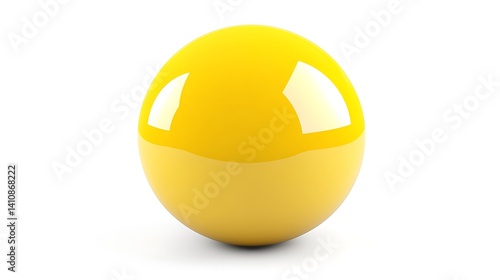 Obraz na płótnie Round yellow ball, isolated on a clean white background w salonie