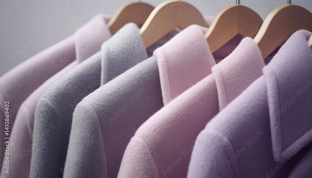 Fototapeta premium A chic range of clothes hangers created to optimize your wardrobe s storage and display