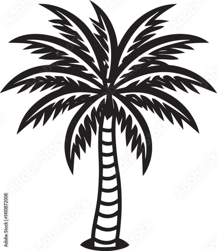 an icon, logo, logo icon, minimalist, modern, persuasive, attractive, cool, popular, an icon of a beach palm tree