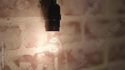 vintage man turning on an overhead light