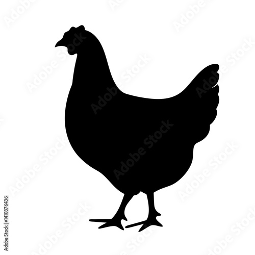 chicken black silhouette icon - perfect for designs about jungle animals chicken nature, wildlife, rainforest, vector art