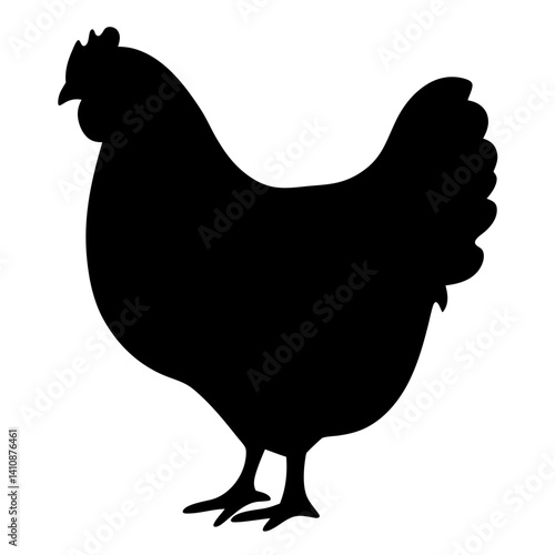 chicken black silhouette icon - perfect for designs about jungle animals chicken nature, wildlife, rainforest, vector art