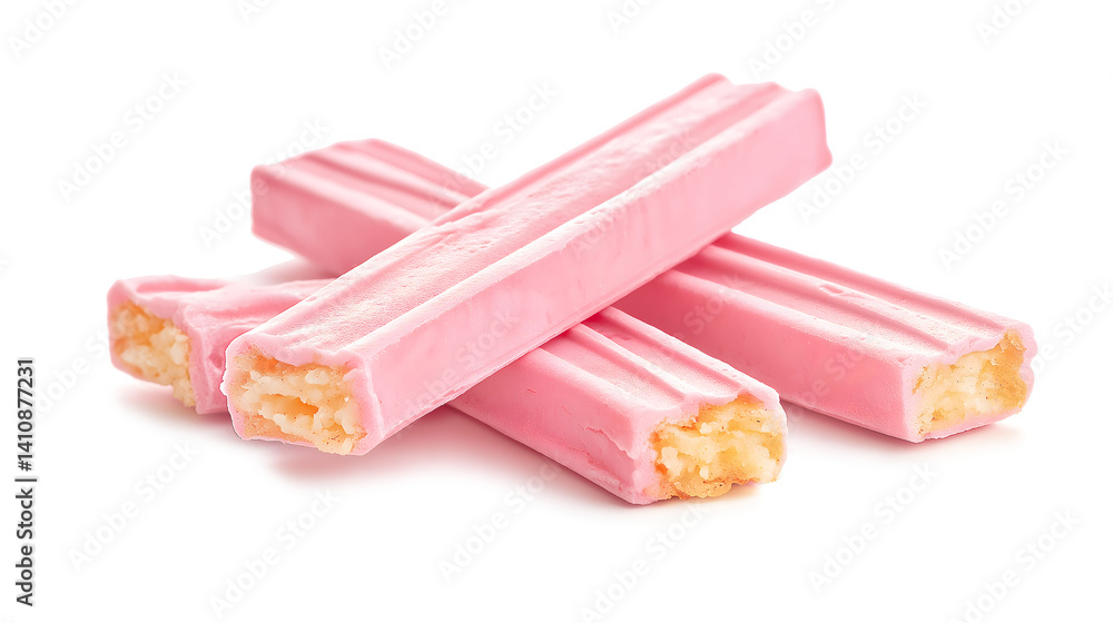 Three pink wafers with a hole in the middle Three pink wafers with a hole in the middle