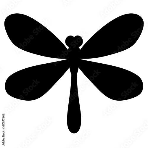 dragonfly black silhouette icon - perfect for designs about jungle animals dragonfly nature, wildlife, rainforest, vector art