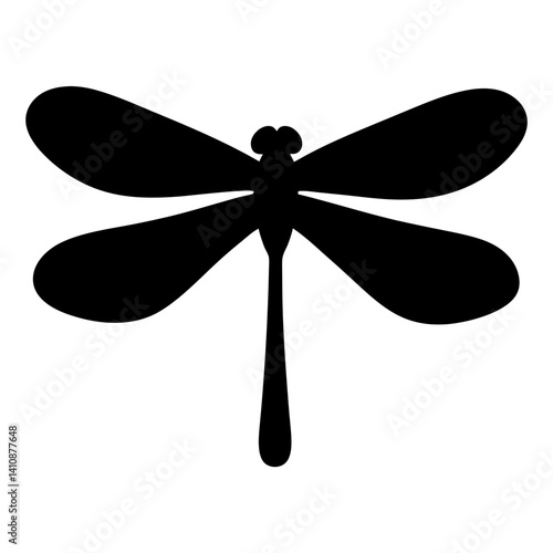 dragonfly black silhouette icon - perfect for designs about jungle animals dragonfly nature, wildlife, rainforest, vector art