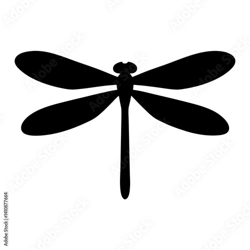 dragonfly black silhouette icon - perfect for designs about jungle animals dragonfly nature, wildlife, rainforest, vector art