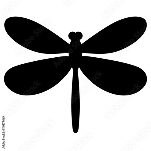 dragonfly black silhouette icon - perfect for designs about jungle animals dragonfly nature, wildlife, rainforest, vector art