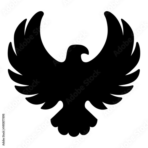 eagle black silhouette icon - perfect for designs about jungle animals eagle nature, wildlife, rainforest, vector art