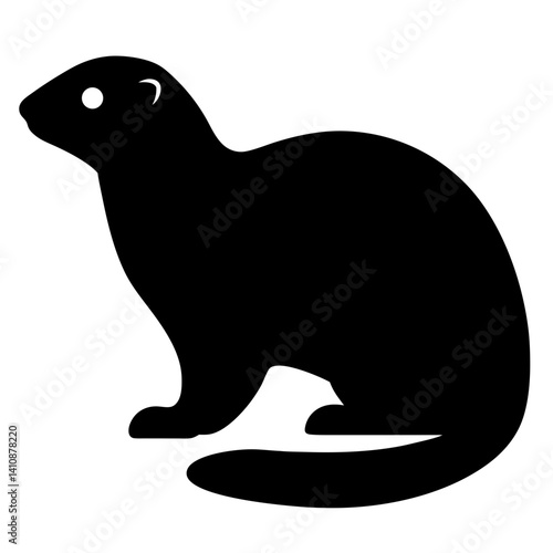 ferret black silhouette icon - perfect for designs about jungle animals ferret nature, wildlife, rainforest, vector art