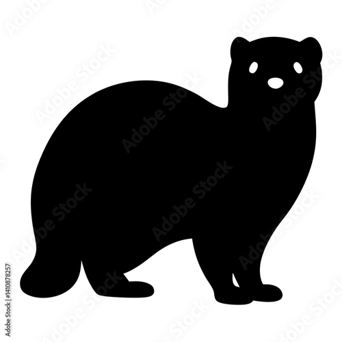 ferret black silhouette icon - perfect for designs about jungle animals ferret nature, wildlife, rainforest, vector art