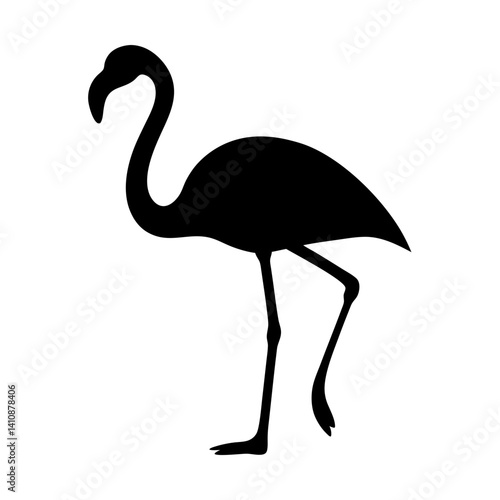 flamingo black silhouette icon - perfect for designs about jungle animals flamingo nature, wildlife, rainforest, vector art