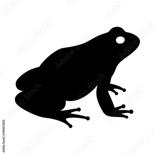 frog black silhouette icon - perfect for designs about jungle animals frog nature, wildlife, rainforest, vector art