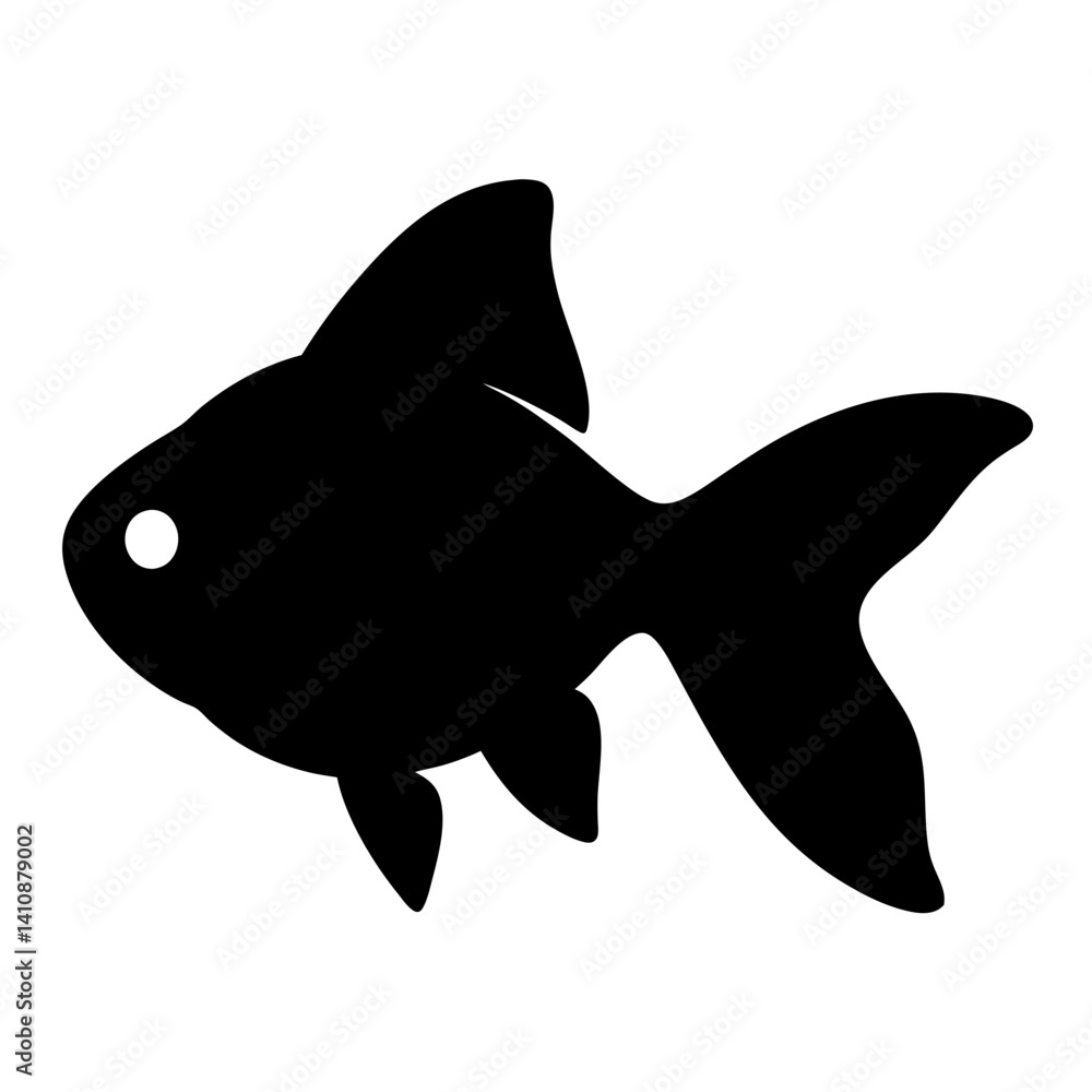 goldfish black silhouette icon - perfect for designs about jungle animals goldfish nature, wildlife, rainforest, vector art goldfish black silhouette icon - perfect for designs about jungle animals goldfish nature, wildlife, rainforest, vector art