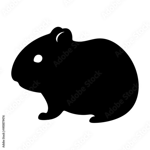 hamster black silhouette icon - perfect for designs about jungle animals hamster, nature, wildlife, rainforest, vector art