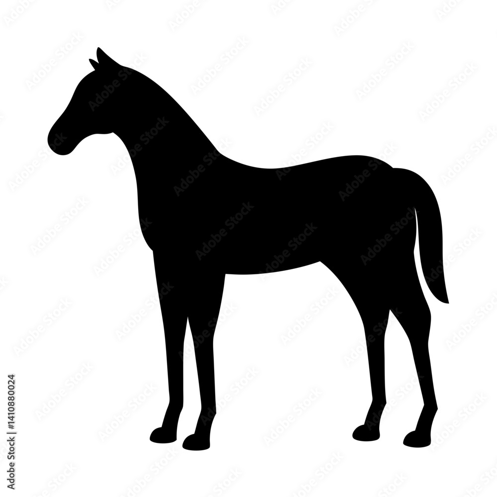 Obraz premium horse black silhouette icon - perfect for designs about jungle animals horse nature, wildlife, rainforest, vector art