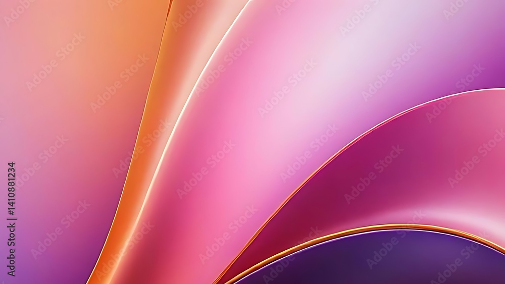 Naklejka premium Abstract Pink, Purple, and Orange Curves