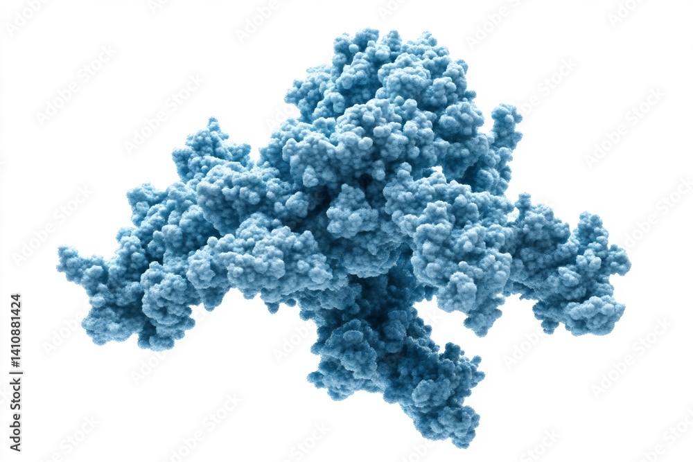 Naklejka premium vivid protein model, showcasing folds and features, isolated on white background, no