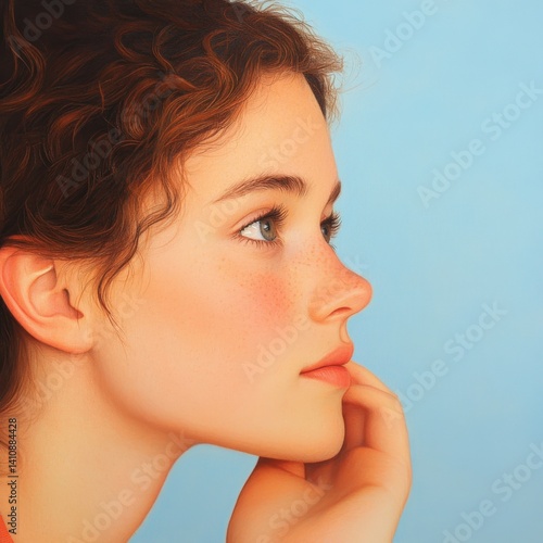 Young woman in profile