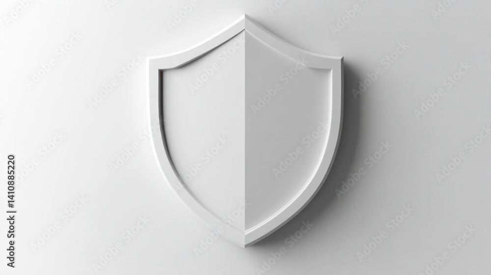 Minimalist White Shield Icon with Clean Design for Security and Protection Concepts Minimalist White Shield Icon with Clean Design for Security and Protection Concepts